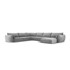 MAZZINI SOFAS Svijetlo siva baršunasti kutna garnitura (s lijevim kutom/u obliku slova "U") Vanda, 384x284x85 cm